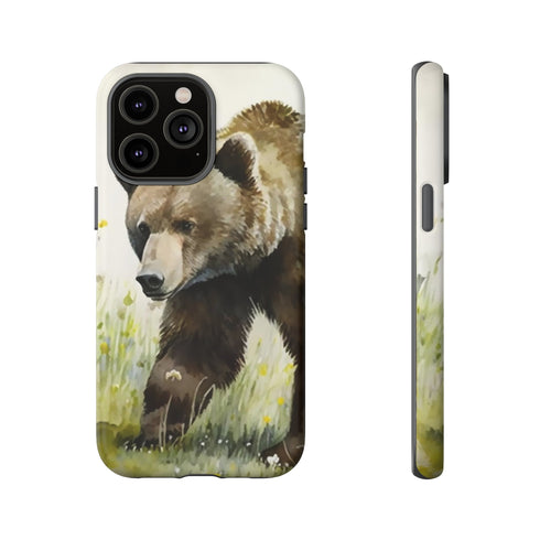 Grizzly Bear in a Field - Impact Resistant Phone Case iPhone 14 Pro Max Matte
